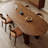Nut-brown Oval Solid Wood Dining table-720276603