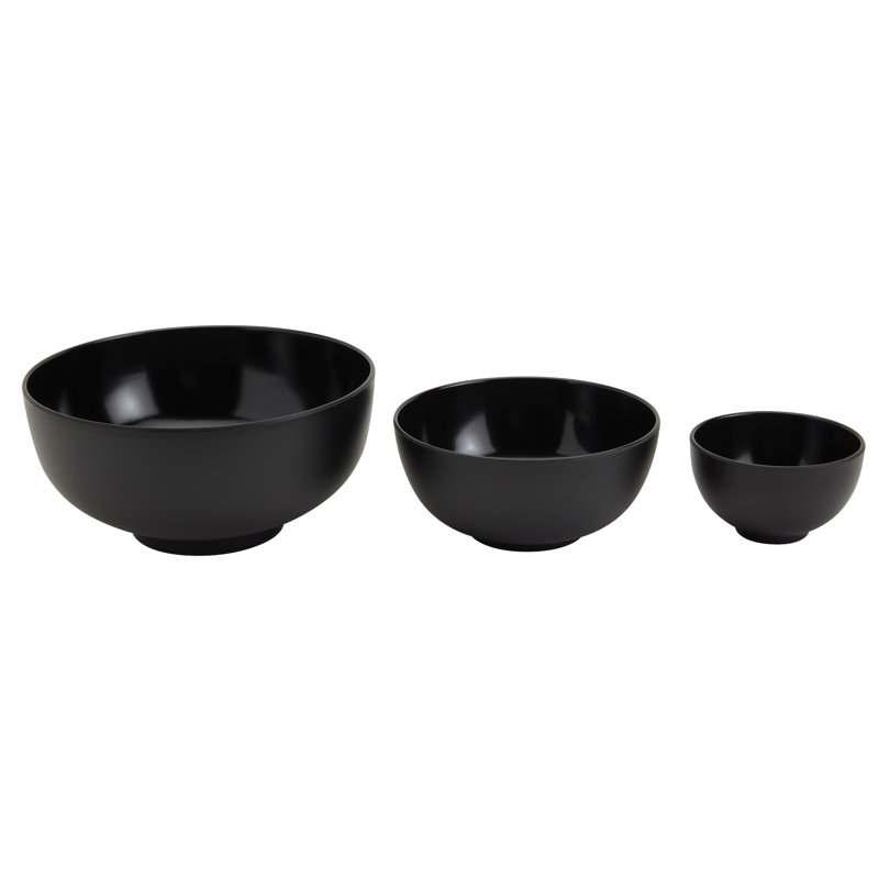 Ensemble de 4 bols en mélamine avec plaque / couvercle INFUSE, Noir
