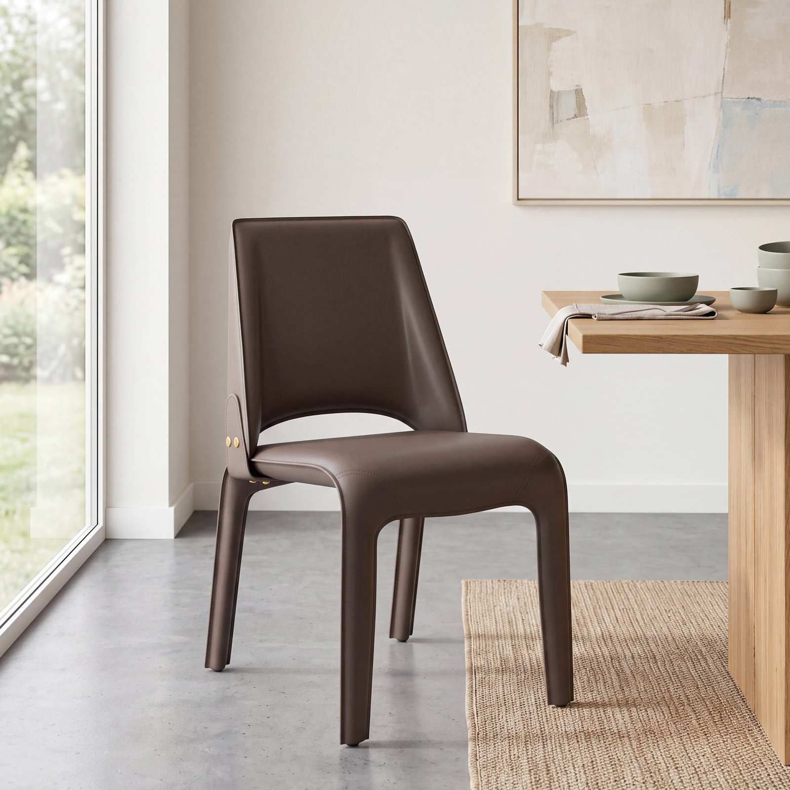 Vannes Dining Chair, 1, Brown, No Assembly Needed