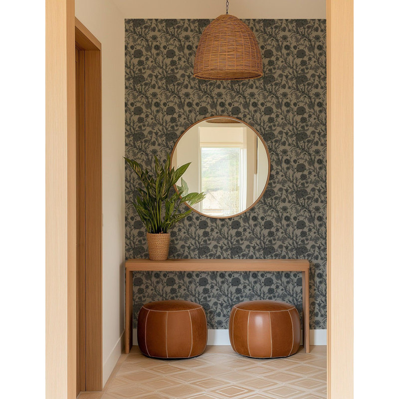 Blooming Thicket - Wallpaper, Ash, Peel & Stick