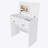 Flip Top Vanity Desk With LED Lighted Mirror & Built-In Outlet - Makeup Vanity Table With 2 Drawers, Open Storage, Hooks For Jewelry (No Stool Included, White)