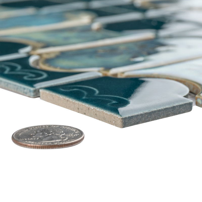 Montego Porcelain Mosaic Tile in Blue/Green/Beige