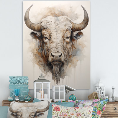 Tête de bison Buffalo III sur toile