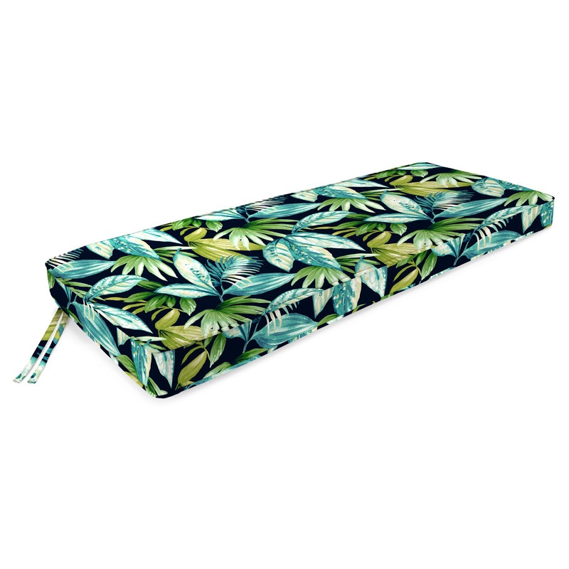 47" x 17" Outdoor Bench Cushion with Ties and Welt, Seneca Navy