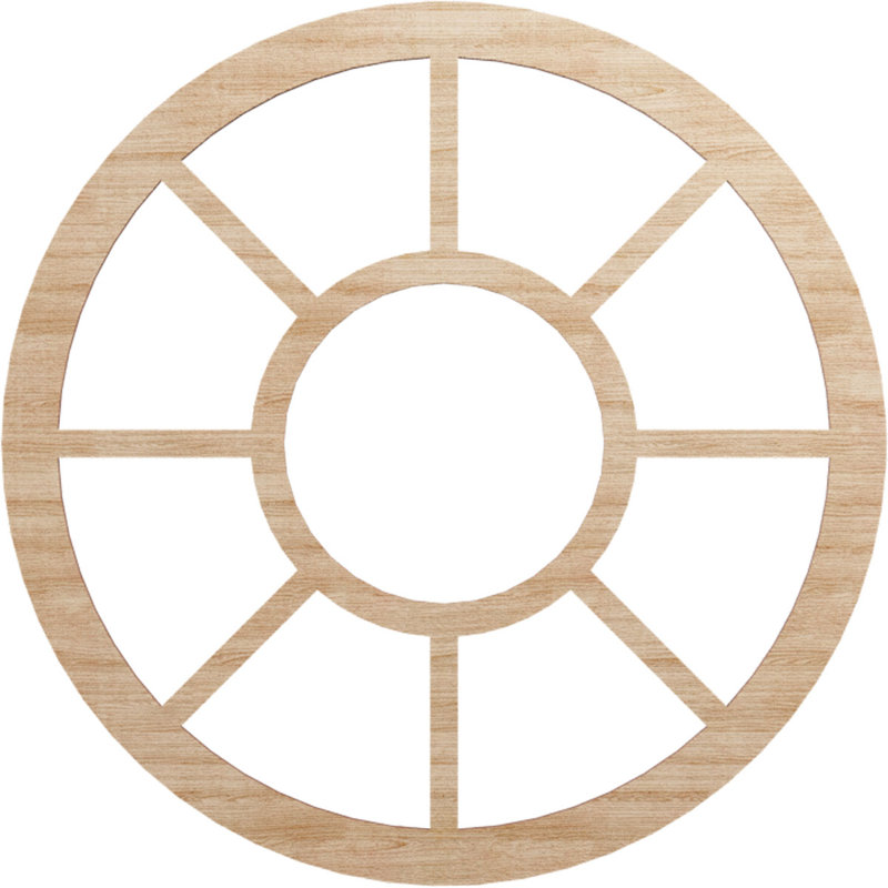 Médaillon de plafond ajouré en bois d'aulne 26 po x 9 1/2 po x P 3/8 po Aulne, Aulne, H 26 po x l 26 po x P 0,25 po