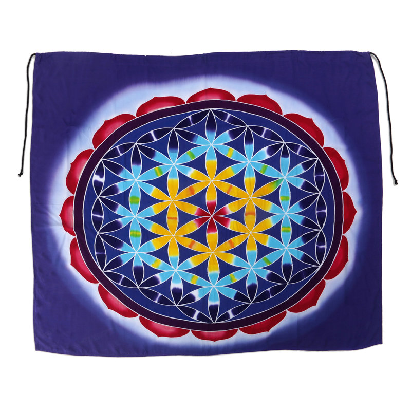 Tapisserie en coton avec pétales de riz et accessoires de suspension inclus