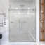 Porte de douche coulissante simple sans cadre l 56 à 60 po x H 72 po - verre trempé transparent de 5/16 po (8 mm), conception à dérivation avec finition chromée