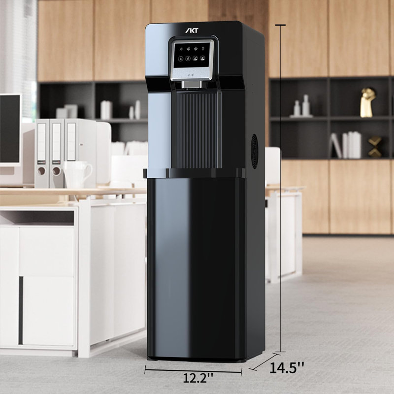 Ikt Water Dispenser With Ice Maker Bottom Load Self-Making Ice Machine And Water Cooling 17Lbs Daily Capacity Black (No Hot Water)