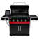 Charbroil Gas2Coal 4-Burner Hybrid Combo Gas & Charcoal Grill Cabinet with Side Burner, Red & Black