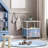 Sorbus 1 Drawer and Shelves Nightstand with Steel Frame, Wood Top & Fabric Bins in Tie Dye-150853896
