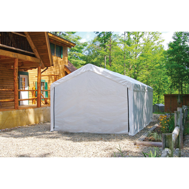 ShelterLogic White Fabric Canopy Enclosure Kit with Zippered Door, 10 x 20 ft