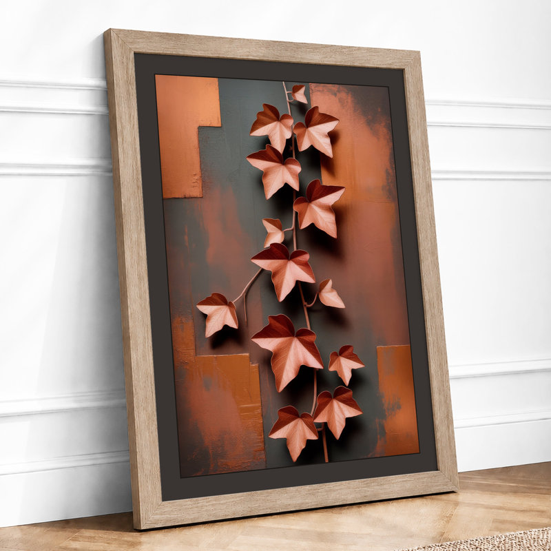 Copper Star Cascade Geometric - Framed Print, A2 - 59.4 x 42.0 cm, Oak