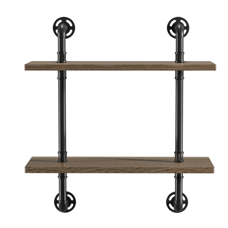 Hollis 2 Piece Industrial Pipe Shelves