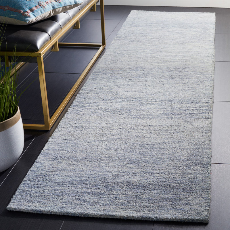 Amburgey Metro Hand Tufted Wool/Cotton Rug in Blue, Round 4'