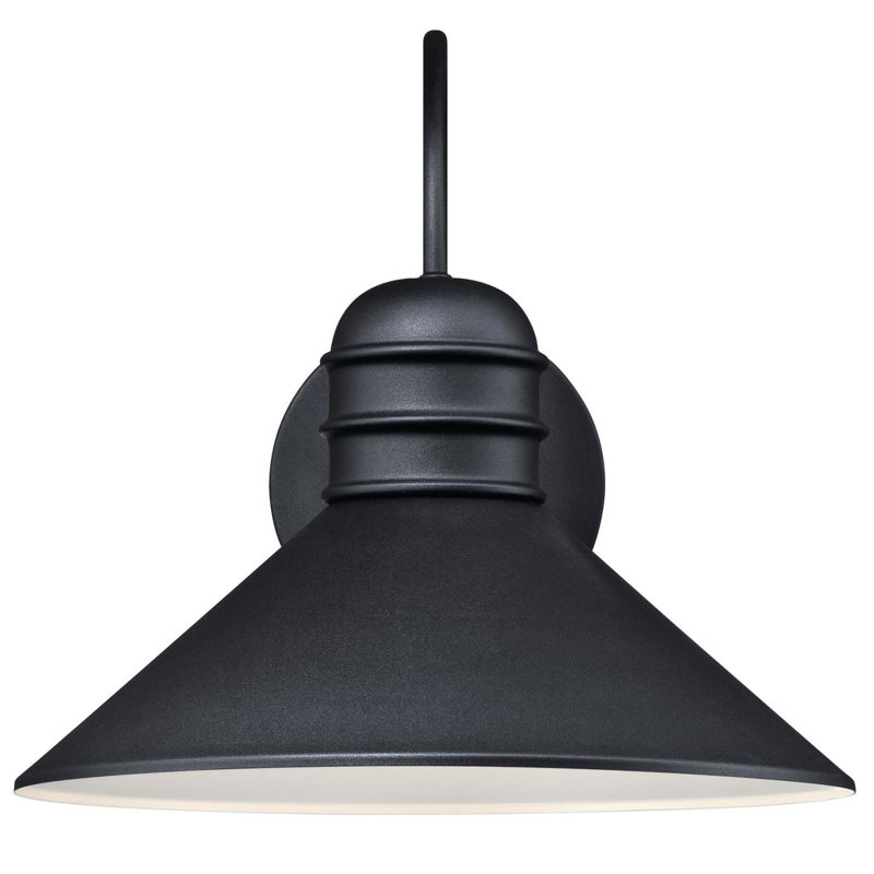Luminaire de grange d'extérieur noir texturé Santana, Noir texturé, H 14,75 po x l 14,75 po x P 17 po