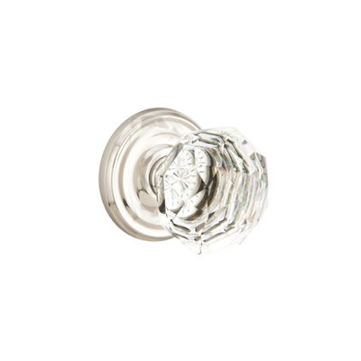 Emtek Privacy Knobset w/ Regular Rosette and Diamond Glass Knob