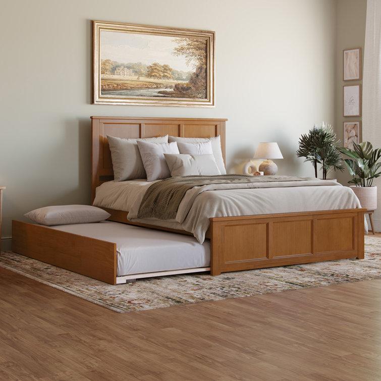 Madison Solid Wood Platform Bed with Matching Footboard and Trundle
