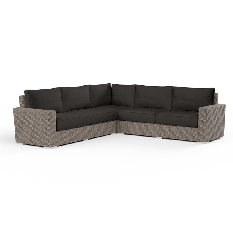 Coronado Outdoor 4 - Seat Patio Sectional, Spectrum Carbon Sunbrella® Plainweave