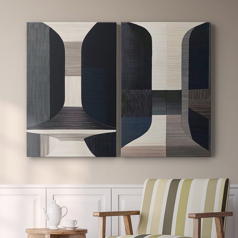 ABSTRACT Series DCLxxiii - Toile tendue avec châssis de qualité supérieure - Prêt à être accroché, H 18 po x l 24 po