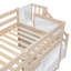 Lit mezzanine simple en bois massif avec escalier, tiroir sous le lit, rangement pour tablette-2005947876