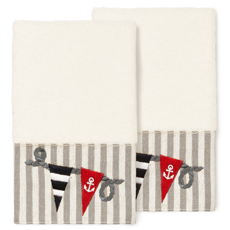 Ensemble de 2 serviettes de bain en coton turc ETHAN, Crème
