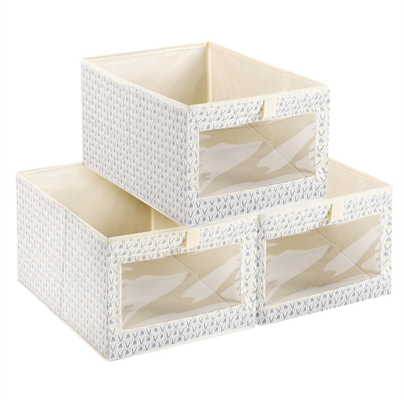 Ensemble de bacs de rangement en tissu Rebrilliant, Beige