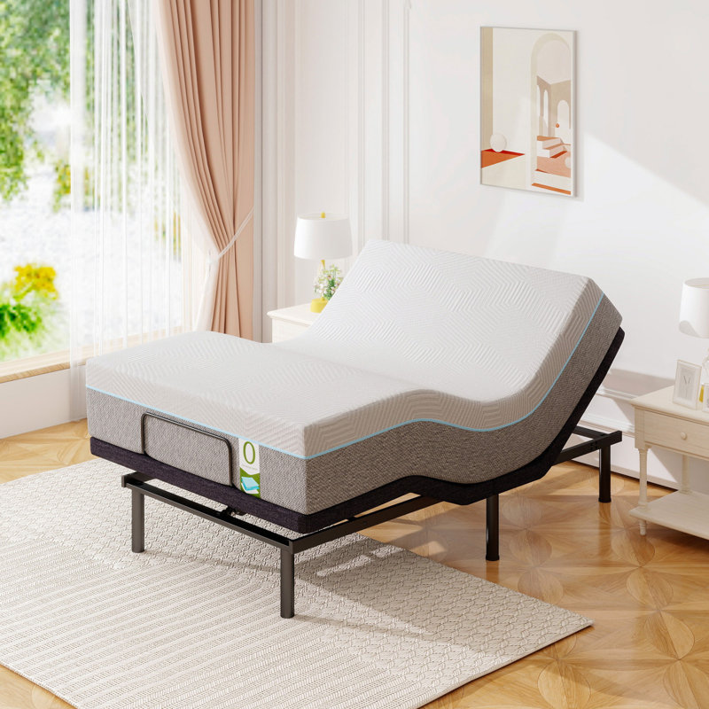 Adjustable Bed Frame With 12" Memory Foam Mattress - Zero Gravity, Massage & Anti-Snore Features, App & Wireless Remote, USB Ports Included