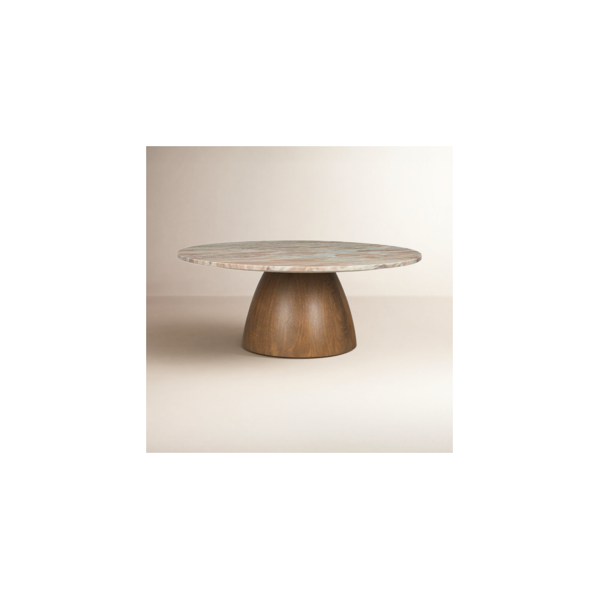 Mellonia 42" Round Genuine Marble Coffee Table