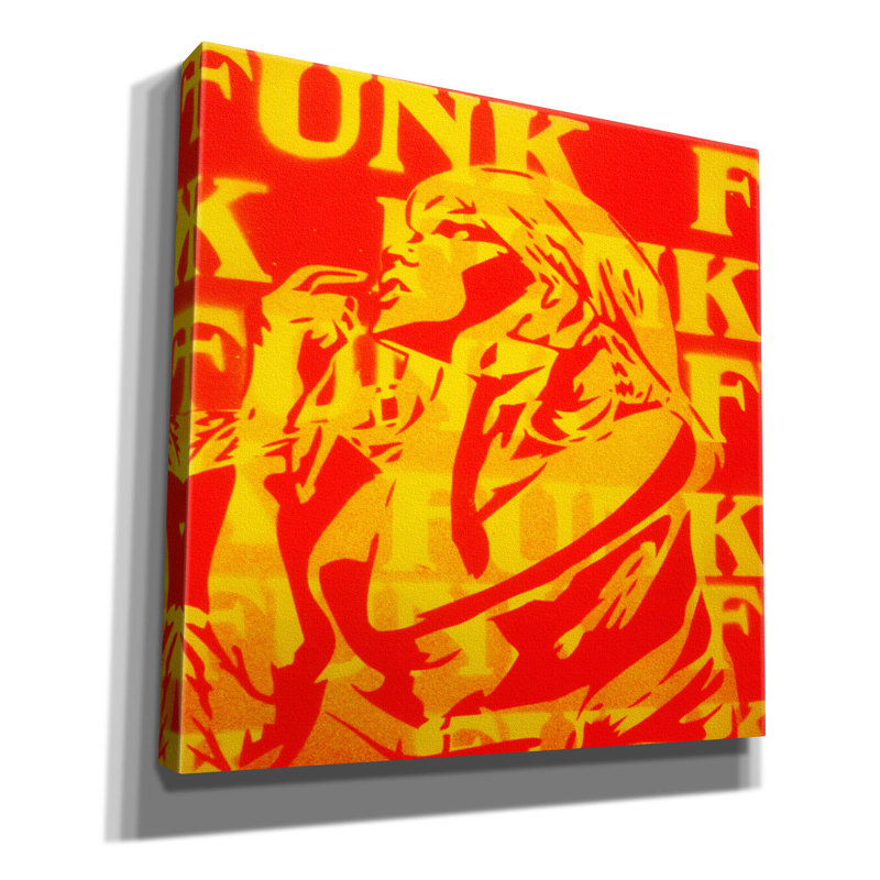 «Funk» par Abstract Graffiti, art mural sur toile, 18 po x 18 po, H 18 po x l 18 po x P 0,75 po