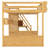 Wooden Loft Bed with Staircase, Wardrobe & Storage Shelves, Space-Saving Design with Under-Bed Area-1086342935