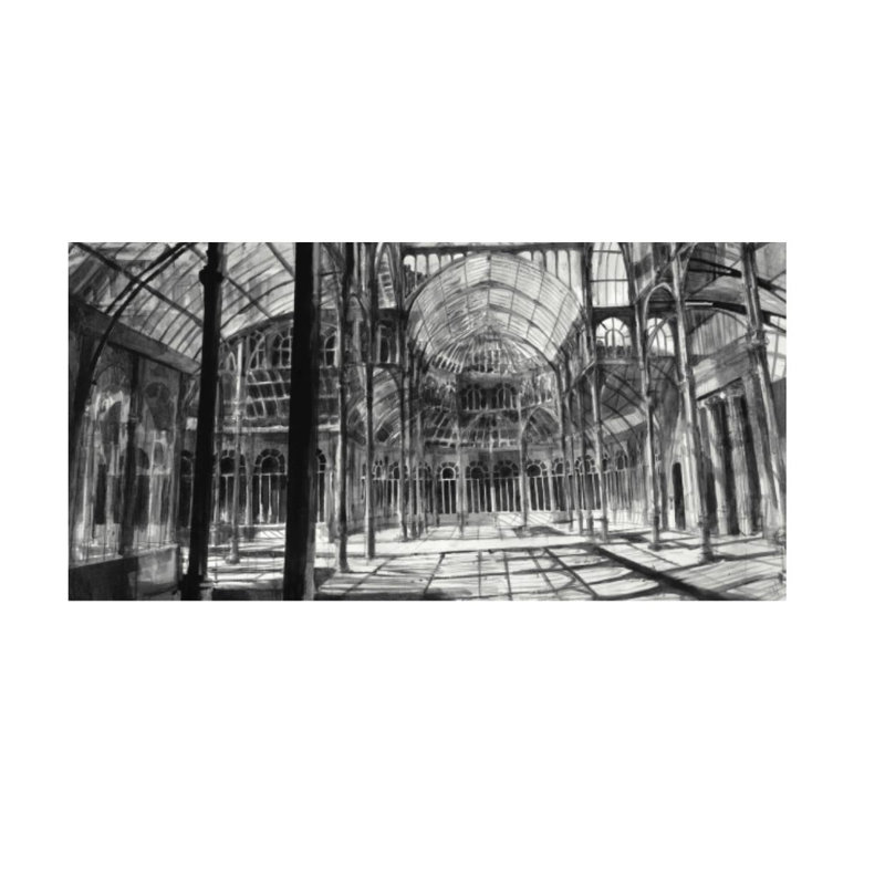 «Crystal Palace» par Paul Ngo - impression, Image au pinceau gel, H 36 po x l 72 po x P 1,5 po