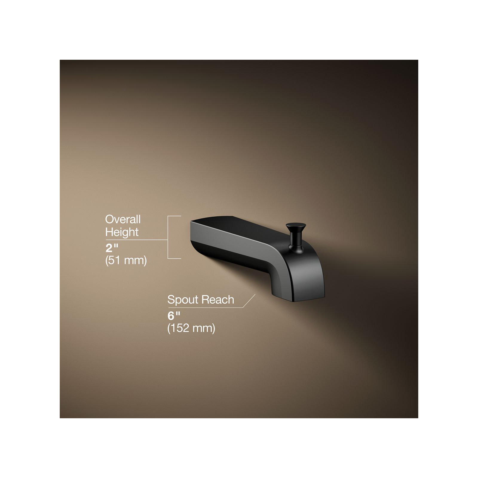 Pitch Wall-Mount Diverter Bath Spout, Matte Black