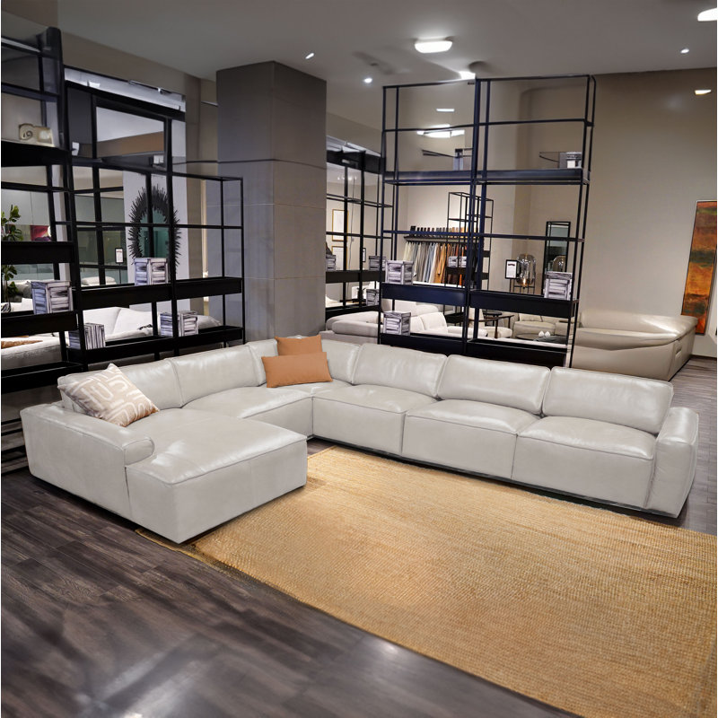 Canapé modulaire en cuir 6 pièces Matteo