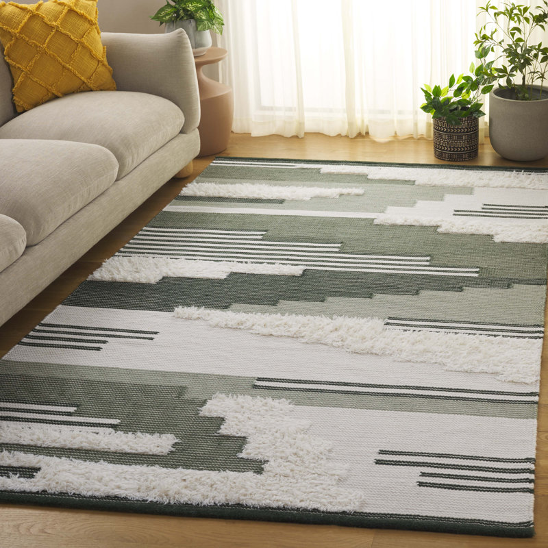 Kenya 280 Hand Woven 80% Wool; 20% Cotton Geometric Rug, Rectangle 8' x 10'