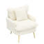 Canapé simple en velours côtelé beige de 77 cm (30,31 pouces), idéal pour les locations de vacances et les maisons modernes confortables et élégantes.