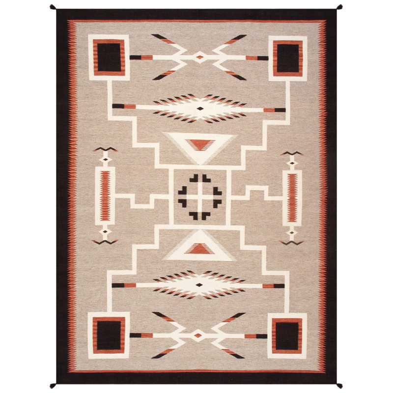 Canvello Reversible Wool Mocha Area Rug- 8'11'' X 12', Rectangle 8'11" x 12'