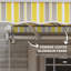 Auvent de balcon rétractable 12 pi x 10 pi. Manivelle manuelle. 280G / M et eau - tissu. Cadre en aluminium. Terrasse, patio, cour. Abat-jour de jardin jaune et gris avec tissu, patio. Jaune