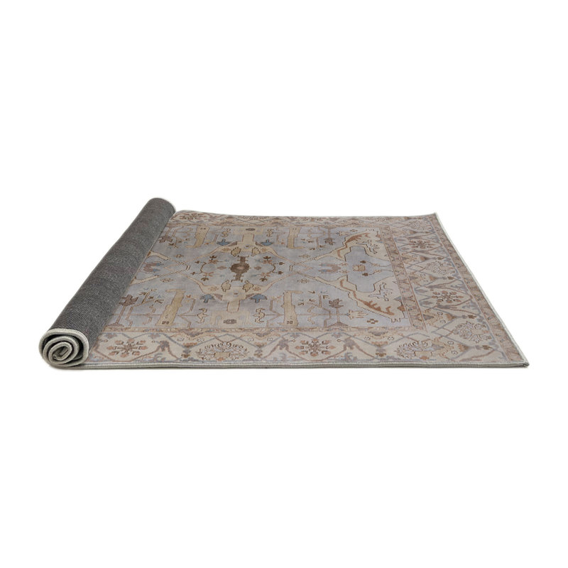 Tapis oriental beige / brun / bleu, Rond 6 pi