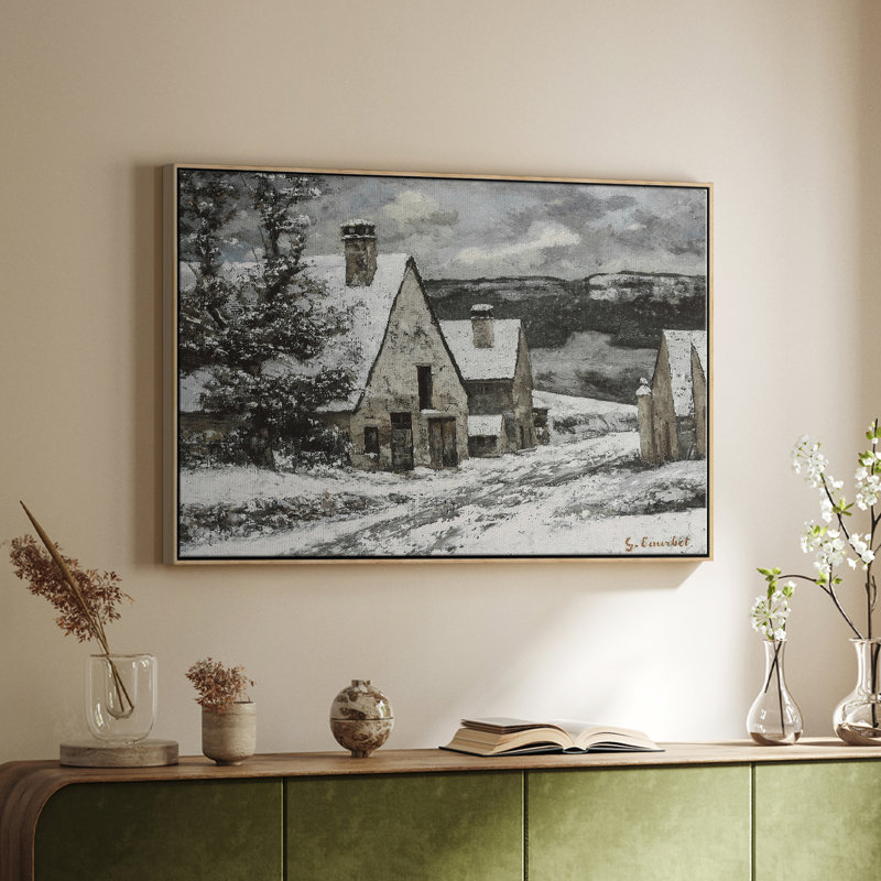 Paysage rétro - DCCXCII, 17" H x 25" W x 2'' D, Toile naturelle avec cadre flottant