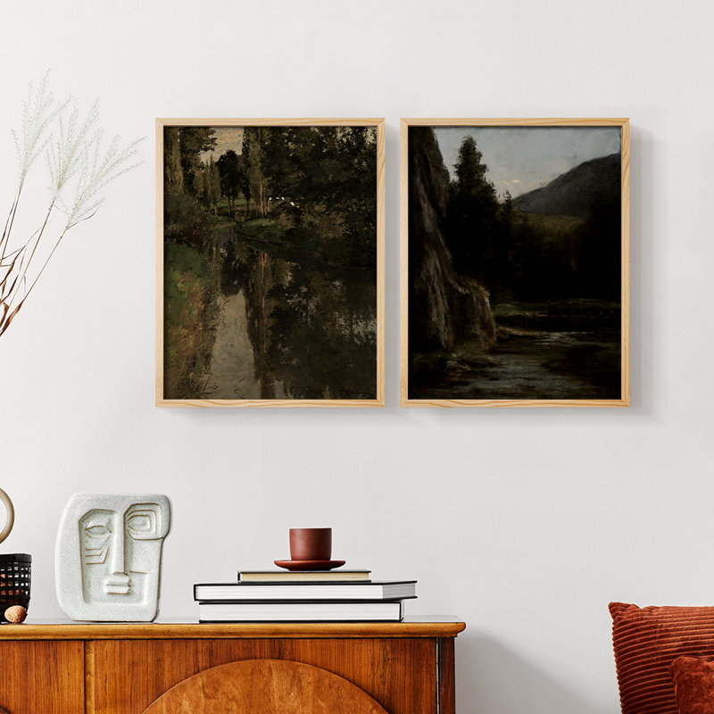 «Vintage Landscape XVII», 2 pièces, Naturel, H 10 po x l 16 po