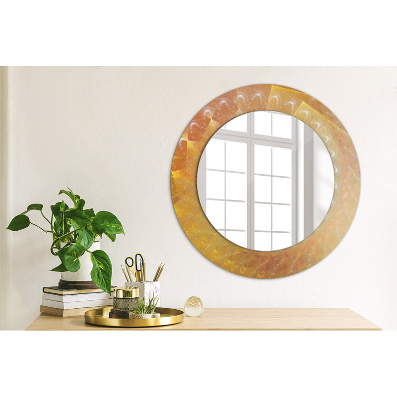 Huldar Glass Flat Wall Mirror, Multicolour Spiral Abstract, 50cm H x 50cm W