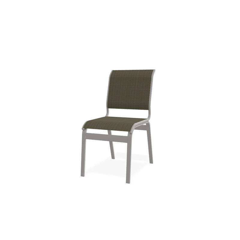 Chaise d'appoint de salle à manger Hiraku, Tweed Sunbrella® brun, Gris chaleureux texturé