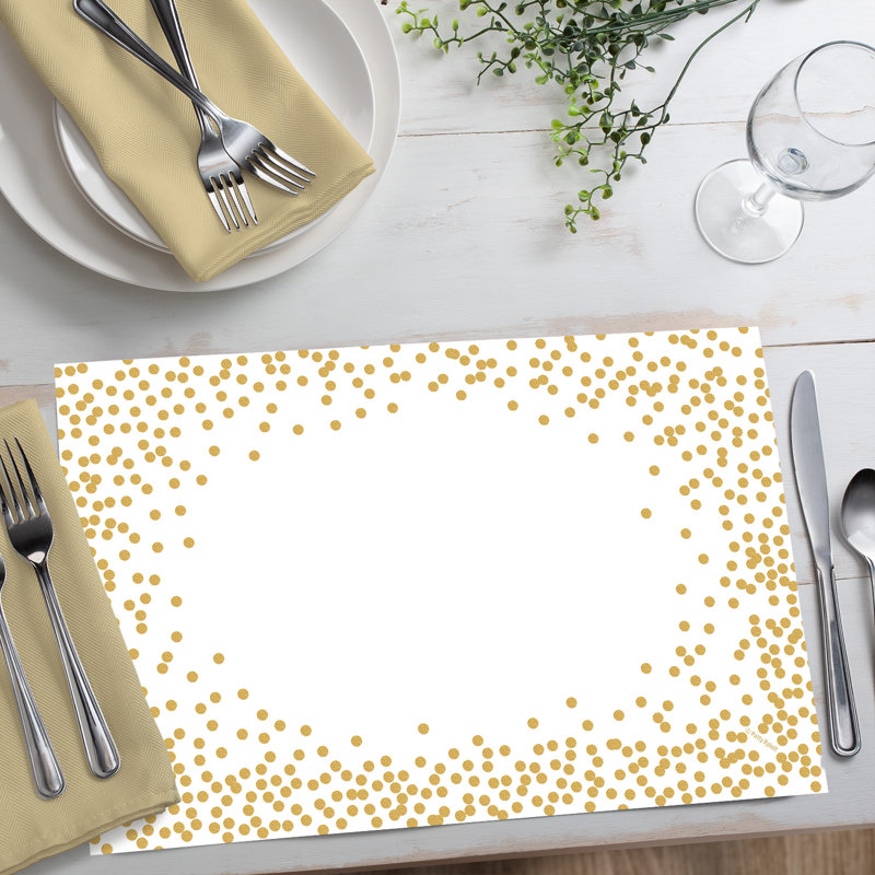 Gold Confetti 24-Sheet Premium Paper Placemats