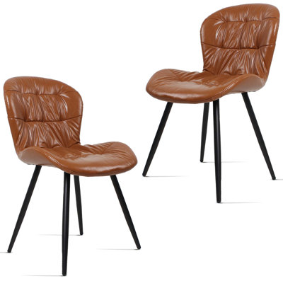Chaises de salle à manger modernes avec rembourrage moelleux et similicuir durable