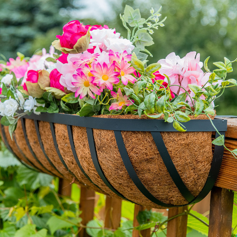 Kartz Metal Railing Planter, 7'' H x 36'' W x 8'' D