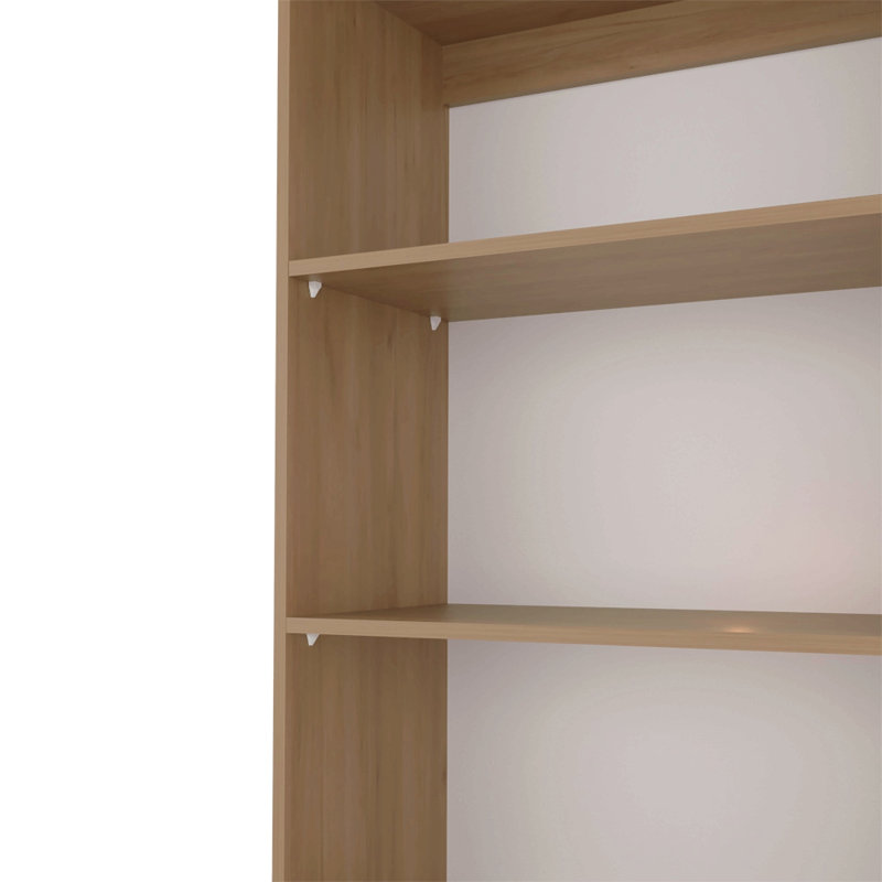 Bookcase Xs, 4 Shelves, Macadamia/White Manufactured Wood