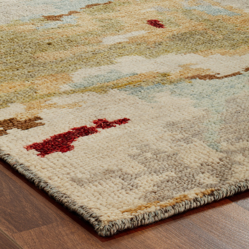 Chandley Wool Abstract Area Rug in Brown/Gray, Rectangle 2' x 3'