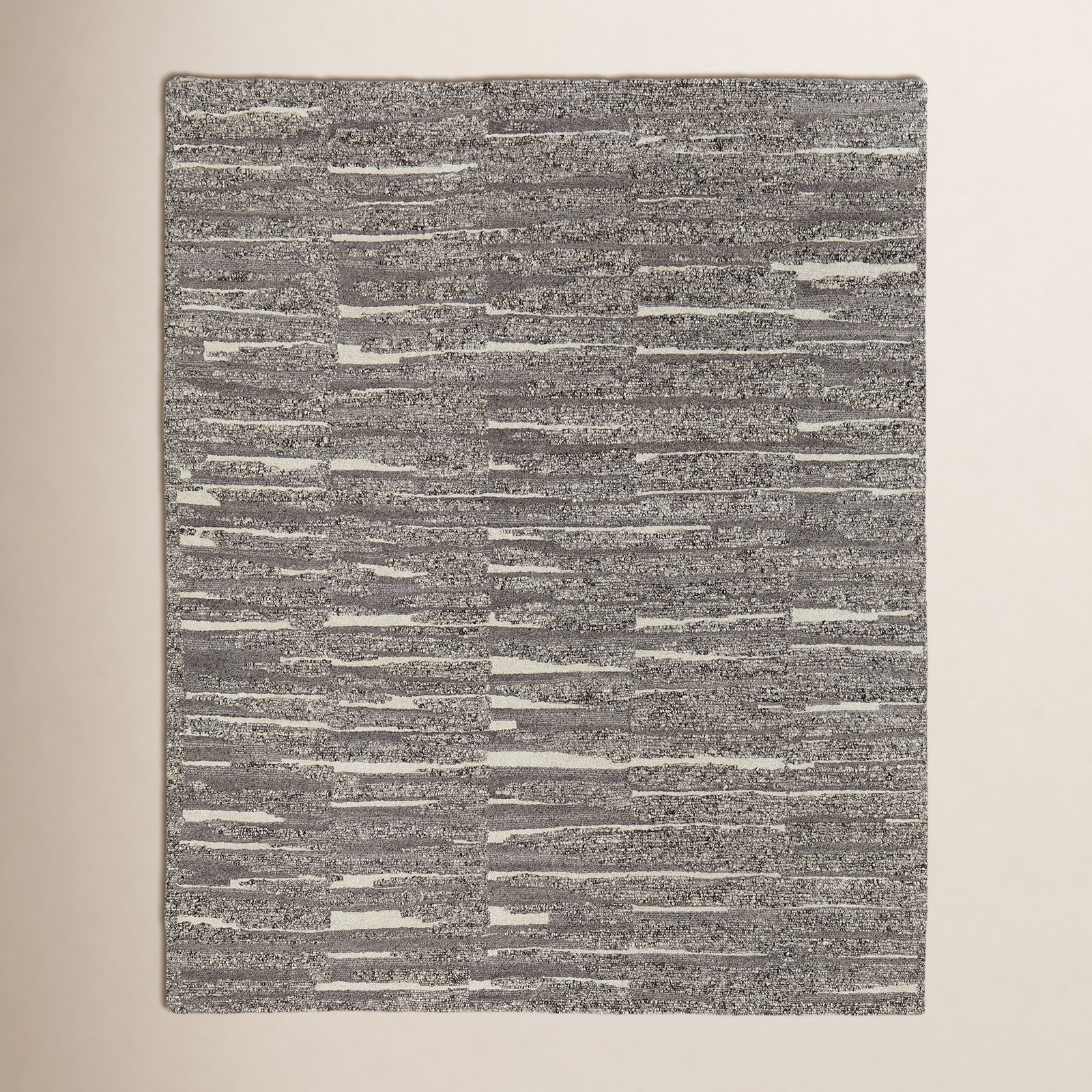 Wool Gray/Taupe/Ivory Rug, Rectangle 3'6" x 5'6"