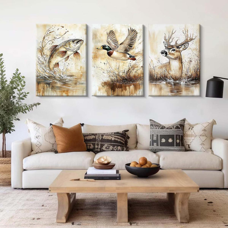 3 Piece Wrapped Canvas Print, 60 cm H x 40 cm W
