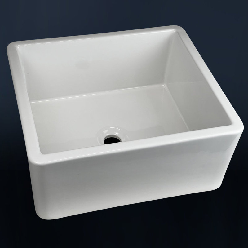 Luxury 17.88" x 15.88" Fireclay Modern Farmhouse Bathroom Sink, Reversible